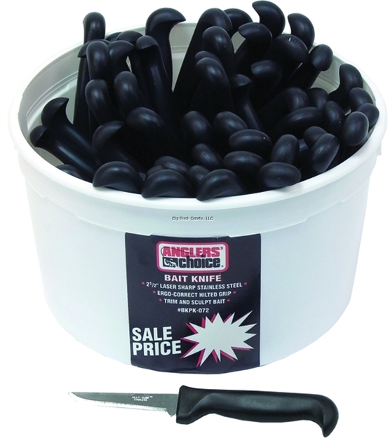 Picture of Anglers Choice 2.5" Bait Knife Pop Kit SS Ergo-Correct Hilted Grip Handle 72Pc