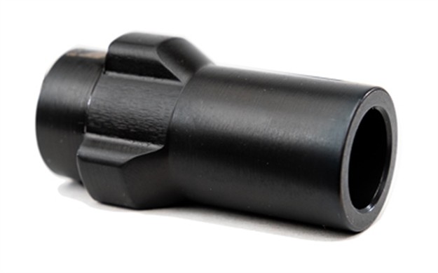 Picture of  Angstadt Arms Aa093lsd28 3-Lug Muzzle Adapter Black Nitride Hardened Steel 1/2X28 Threads 1.42" 9Mm Luger
