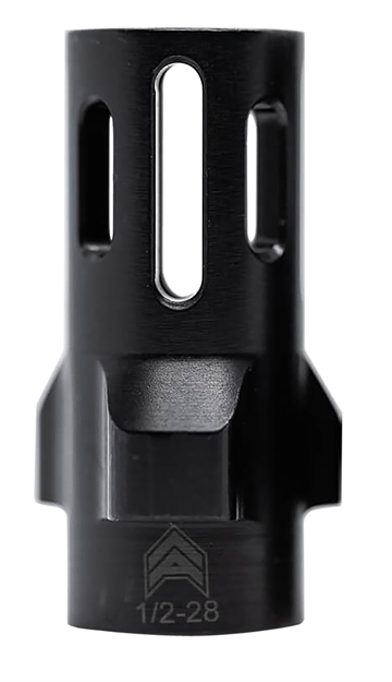 Picture of  Angstadt Arms Aa093lhb28 Flash Hider  Black Hardcoat Anodized Steel With 1/2"-28 Tpi Threads 1.42" Oal For 9Mm Luger 853427007400