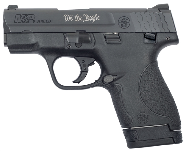 Picture of Aobsc/Smith & Wesson Inc M&P 9 Shield Semi-Auto Pistol, 9Mm, 3.1" Bbl, WE The People Engraved Slide, 1 7 & 1 8 Round Mag.