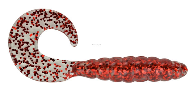 Picture of Apex Curly Tail 3" Clear/Red Flake