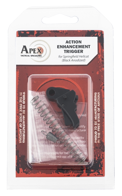 Picture of  Apex Tactical 115112 Action Enhancement  Curved Trigger W/ 5-5.50 Lbs Draw Weight & Black Finish For Springfield Hellcat