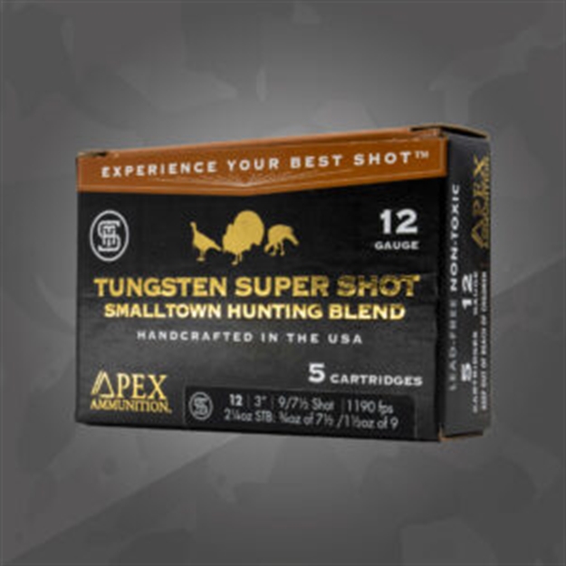 Picture of Apex Turkey TSS Shotshells Small Town Hunting Blend 12ga 3" #9/7.5 Shot - 5/Box STH-3 859781007544