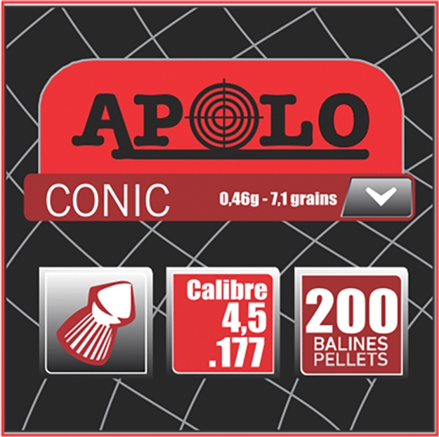 Picture of Apolo Pellets Apolo .177 Conic 7.1Gr 200 Pack E10006 0763571840689