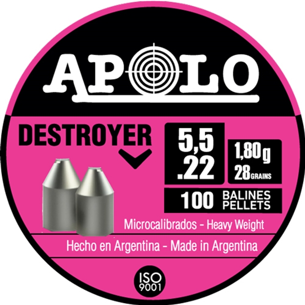 Picture of Apolo Pellets Apolo 22 Destroyer 28 Grain 100 Pack E19901