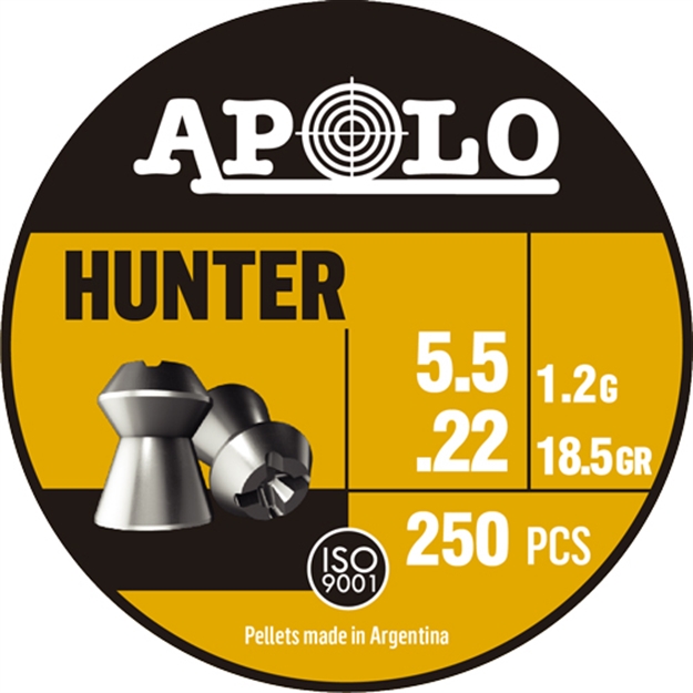 Picture of Apolo Pellets Apolo 22 Hunter 18.5Gr 250 Pack E19971 0763571840467
