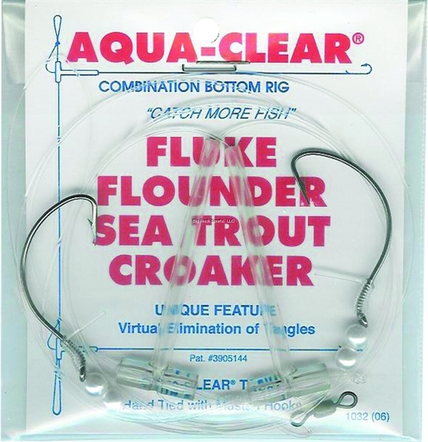 Picture of Aqua Clear Hi/Lo Fluke/ Flounder/Trout/Croaker 2/0 Sswg Hooks/Pearls