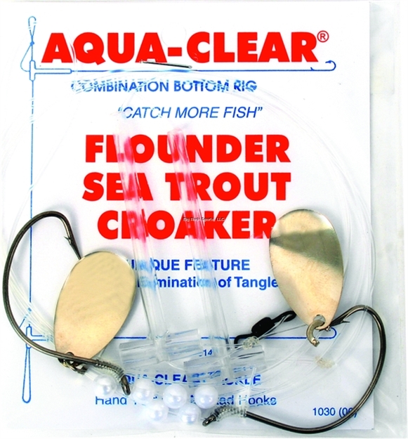Picture of Aqua Clear Hi/Lo Fluke/ Flounder/Trout/Croaker 4/0 Sswg Hooks/Pearls/Spinners