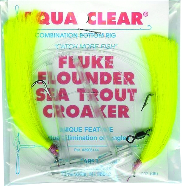 Picture of Aqua Clear Hi/Lo Fluke/ Flounder/Trout/Croaker Cht Hair 3/0 SS Wide Gap Hooks