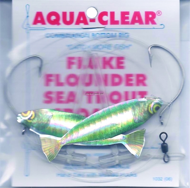 Picture of Aqua Clear Hi/Lo Fluke/ Flounder/Trout/Croaker Grn Minnow/ Plain 2/0 Sswg Hooks