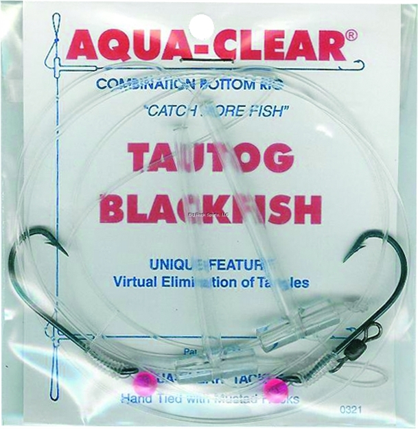 Picture of Aqua Clear Hi/Lo Rig Tautog/ Blackfish #4 Virginia Hooks Red Bead 70Lb Test