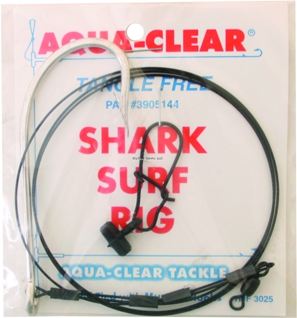 Picture of Aqua Clear Shark Surf Rig W/ Fish Finder 100Lb Dbl Crimped 32" Leads 10/0 J HK