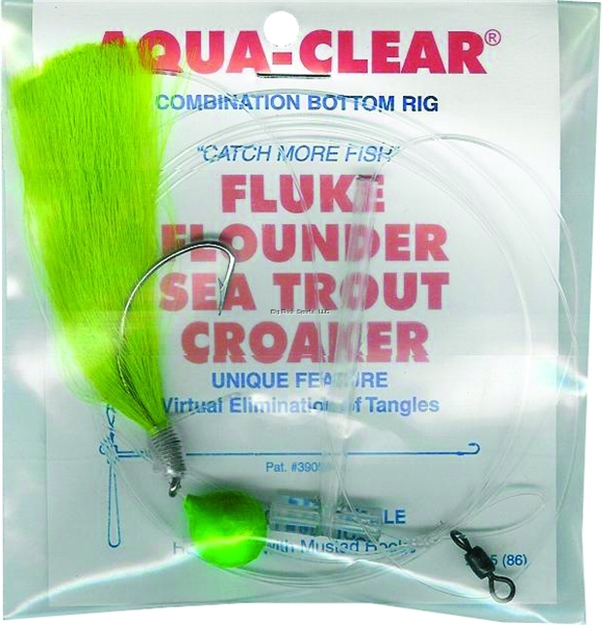 Picture of Aqua Clear Single Leader Fluke/Flounder/Trout Grn Float Grn Hair 2/0 Sswg Hook