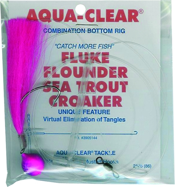 Picture of Aqua Clear Single Leader Fluke/Flounder/Trout Pink Float Pink Hair 2/0 Sswg Hooks