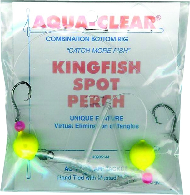 Picture of Aqua Clear Spot-Kingfish-Perch SZ 4 Blk Nic Cir Hks Red Bead/Cht Floats