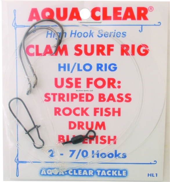 Picture of Aqua Clear Striped Bass Drum Hi-Lo Clam Rig 2-7/0 Cir Hks Dropper Loop