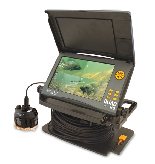 Picture of Aqua-Vu Quad HD Camera- 4 Cameras For 360 Degree View, 10" Screen, 2X Zoom, IR Lights, 125'  Cable, Smart Batt Charger