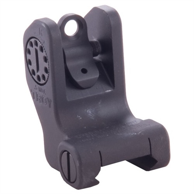 Picture of Troy Ind Ssigfrsrobt00 Rear Fixed Battlesight Round  Black Hardcoat Anodized For Ar-15/Ar-10 SSIG-FRS-R0BT-00