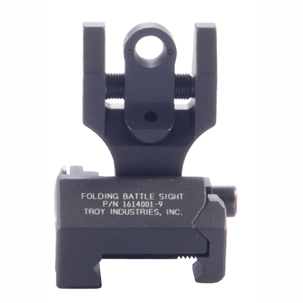Picture of Troy Ind Ssigfbsrtbt00 Tritium Rear Folding Battlesight Round  Black Hardcoat Anodized For Ar-15 SSIG-FBS-RTBT-00