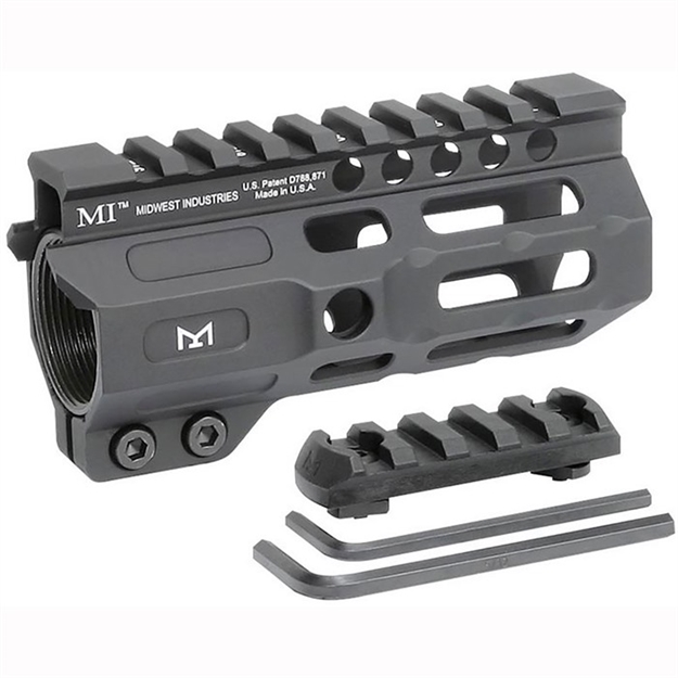 Picture of  Midwest Industries Micrm45 Combat  Black Hardcoat Anodized 6061-T6 Aluminum 4.50" Picatinny/M-Lok 812102032359