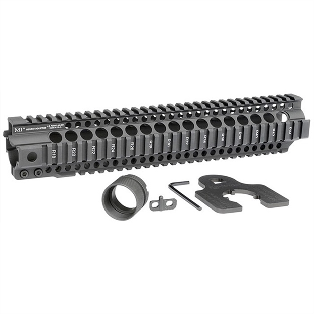 Picture of  Midwest Industries Inc Micrt12625 T-Series Ar-15 6061 Aluminum Black Hard Coat Anodized 12.625" 812102031109