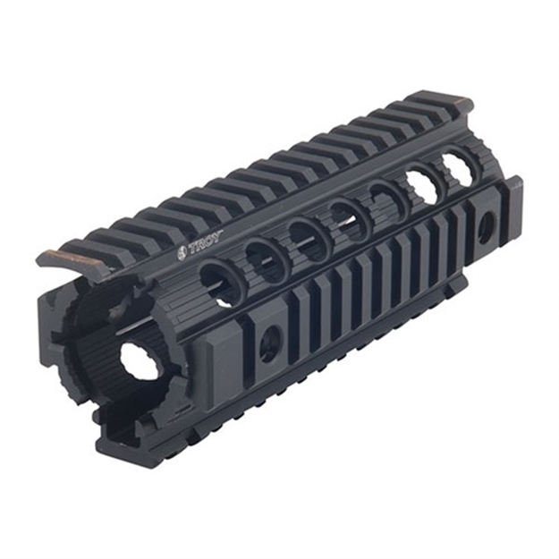 Picture of Troy Ind Sraididd7bt00 Battle Rail Drop-In Enhanced 7" 6005A-T6 Aluminum Black Anodized For M16, M4 SRAI-DID-D7BT-00