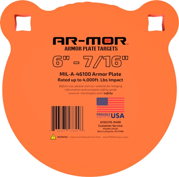 Picture of Ar-Mor 6" Mil46100 Steel Gong 7/16" Thick Steel Orange Round 6TGTM437 766567478446