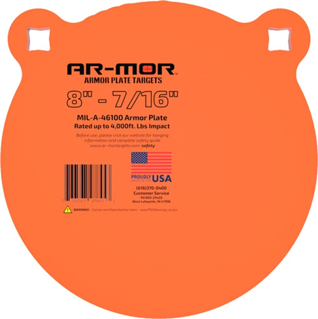 Picture of Ar-Mor 8" Mil46100 Steel Gong 7/16" Thick Steel Orange Round 8TGTM437 766567478453