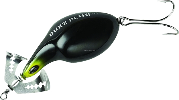 Picture of Arbogast Buzz Plug Jr. Topwater Buzz Bait, 2 3/8", 5/8 Oz, Black, Floating