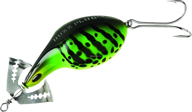 Picture of Arbogast Buzz Plug Jr. Topwater Buzz Bait, 2 3/8", 5/8 Oz, Firetiger, Floating