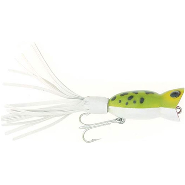 Picture of Arbogast Hula Popper Topwater Popper, 2", 3/8 Oz, Frog/White Belly, Floating G760-06