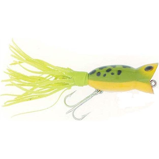 Picture of Arbogast Hula Popper Topwater Popper, 2 1/4, 5/8 Oz, Frog Yellow Belly, Floating