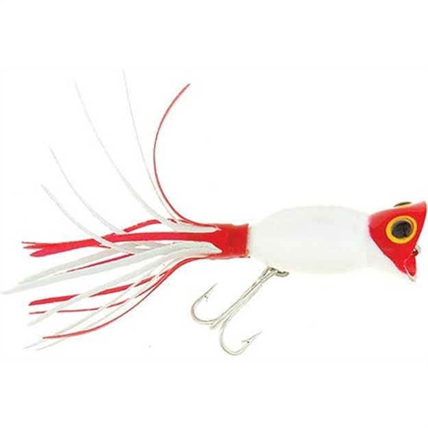 Picture of Arbogast Hula Popper Topwater Popper, 2 1/4", 5/8 Oz, White/Red Head, Floating G750-01