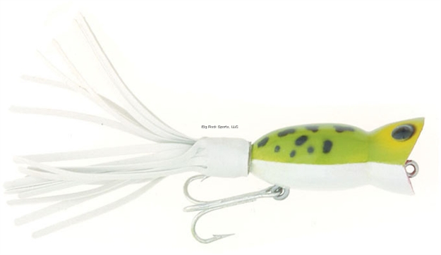 Picture of Arbogast Hula Popper Topwater Popper, 1 1/4", 3/16 Oz, Frog/White Belly, Floating