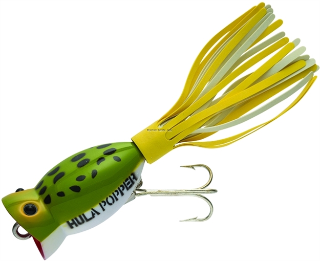 Picture of Arbogast Hula Popper Topwater Popper, 1 3/4", 1/4 Oz, Frog/White Belly, Floating G770-Yws