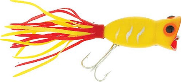 Picture of Arbogast Hula Popper Topwater Popper, 2 1/4", 5/8 Oz, Yellow, Floating