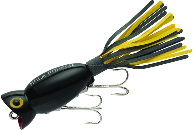 Picture of Arbogast Hula Popper Topwater Popper, 2", 3/8 Oz, Wounded Black, Floating