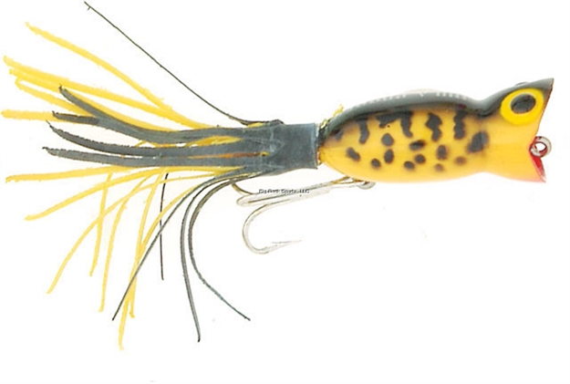 Picture of Arbogast Hula Popper Topwater Popper, 2", 3/8 Oz, Yellow/Coach Dog, Floating