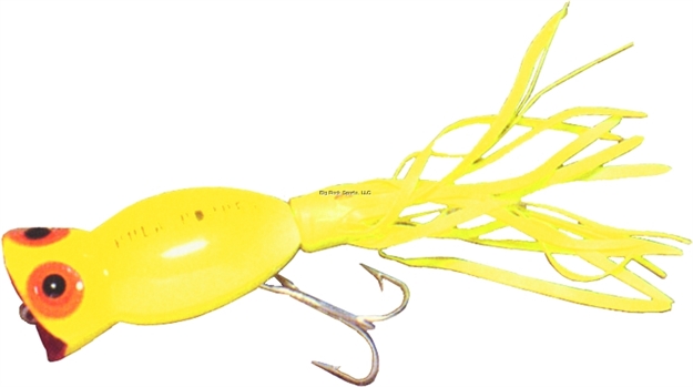 Picture of Arbogast Hula Popper Topwater Popper, 2", 3/8 Oz, Yellow, Floating