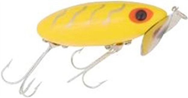 Picture of Arbogast Jitterbug Topwater Lure, 2 1/2", 3/8 Oz, Frog/Yellow Belly, Floating G600-07