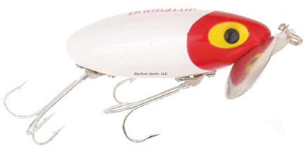 Picture of Arbogast Jitterbug Topwater Lure, 2", 1/4 Oz, White/Red Head, Floating