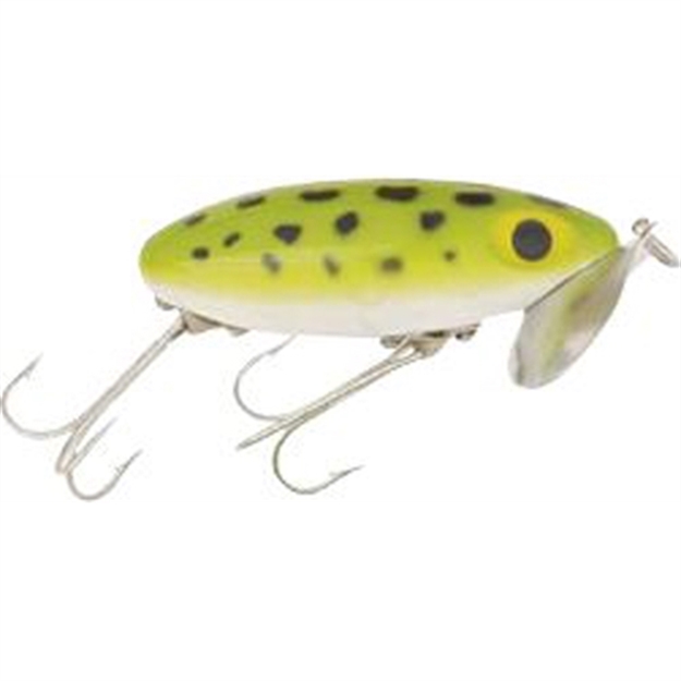 Picture of Arbogast Jitterbug Topwater Lure, 2", 1/4 Oz, Frog/White Belly, Floating G630-06