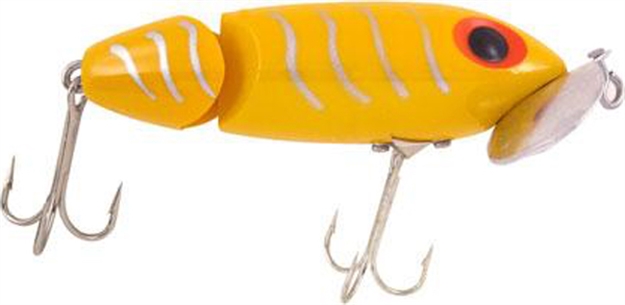 Picture of Arbogast Jointed Jitterbug Topwater Lure, 2 1/2", 3/8 Oz, Yellow, Floating