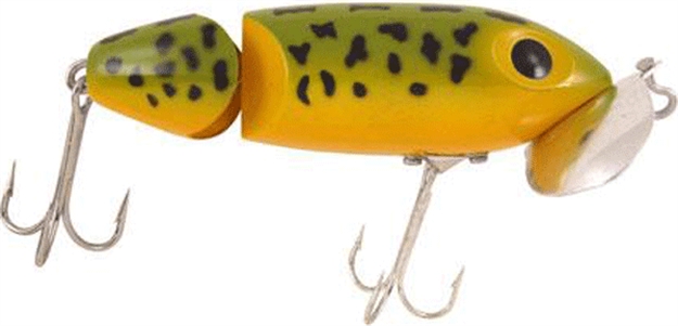 Picture of Arbogast Jointed Jitterbug Topwater Lure, 3 1/2", 5/8 Oz, Frog/Yellow Belly, Floating G670-07