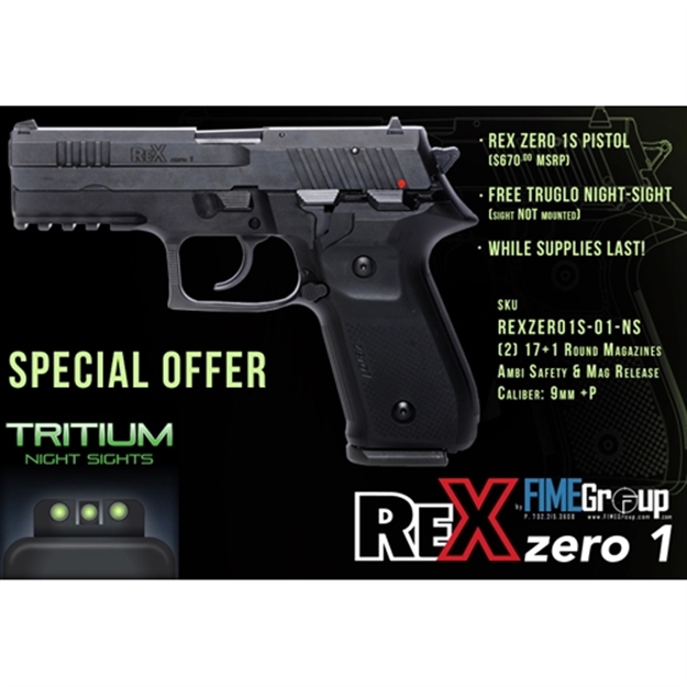 Picture of Arex Rex Zero 1S 9Mm Pistol FS 2-17Rd Truglo Package