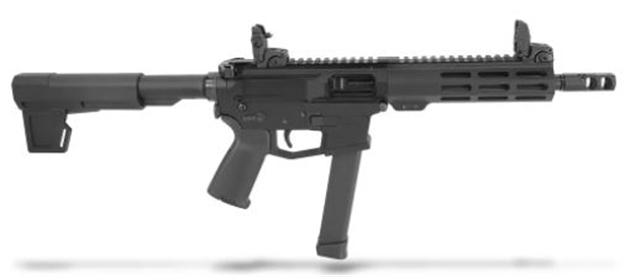 Picture of Armalite  M-15 Pdw 9Mm Luger 33+1 8.50", Black,  Muzzle Brake, Buffer Tube (No Brace), Magpul Furniture, Moe+ Grip, Mbus Sights (Glock Mag Compatible) M15PDW9 815718022448
