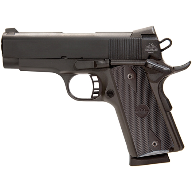 Picture of  Rock Island 51429 Rock Standard CS 45 Acp Caliber With 3.60" Barrel, 7+1 Capacity, Overall Black Parkerized Finish Steel, Beavertail Frame, Serrated Slide & Black Rubber Grip 806015514299