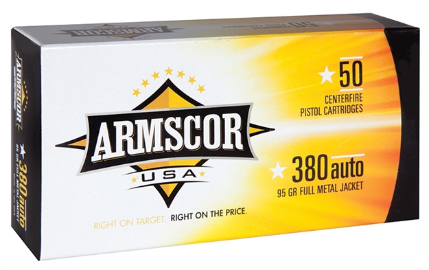Picture of Armscor/Rock Island Pistol Ammo 380 Acp, Fmj, 95 Gr, 920 Fps, 50 Rnd, Boxed 812285020020 -