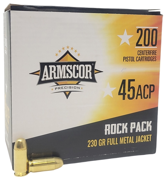 Picture of  Armscor 50093 Precision Rock Pack 45Acp 230Gr Full Metal Jacket 200 Per Box/4 Case
