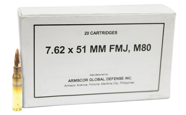 Picture of Armscor 50203 Rifle Ammo  7.62X51mm Nato 147 GR Full Metal Jacket (Fmj) 20 Bx/ 25 CS